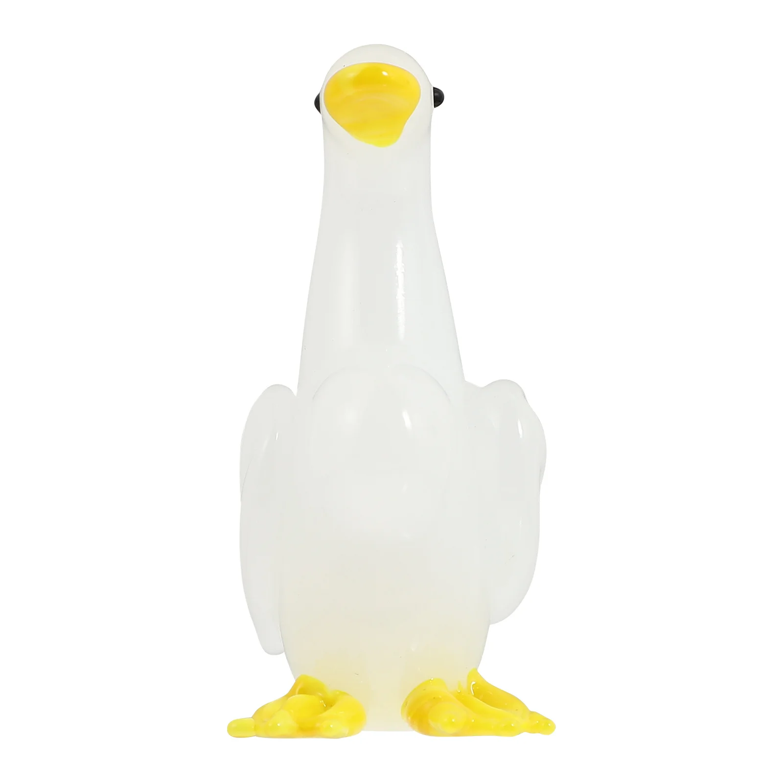 

1Pcs White Goose Design Glass Ornament Premium Decorative Animal Adornment Desktop Tabletop Mini Glass Home Office Decor