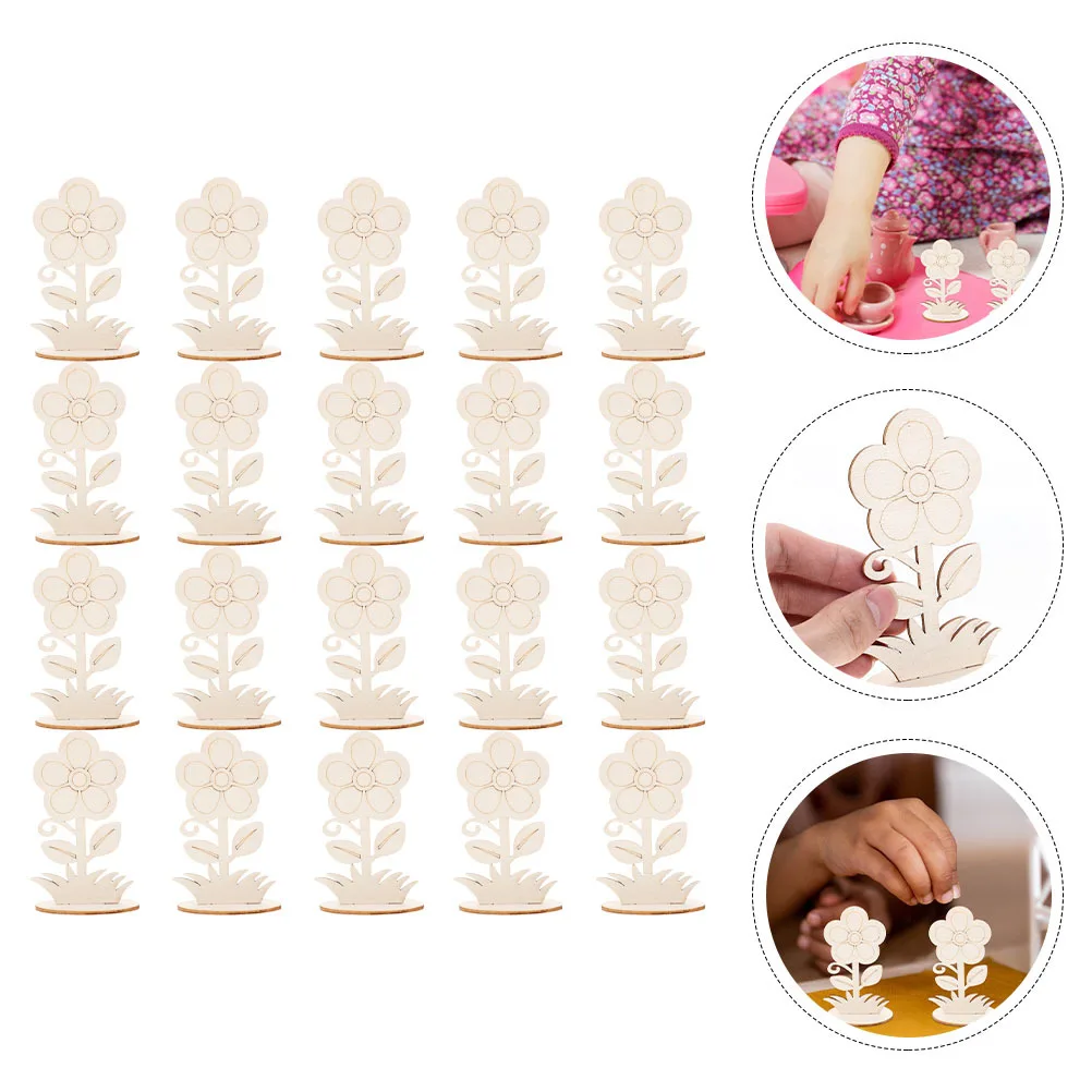 20개 DIY 나무 꽃 공예용 독특한 클래식 디자인 가정 사무실 파티 장식용 나무 꽃