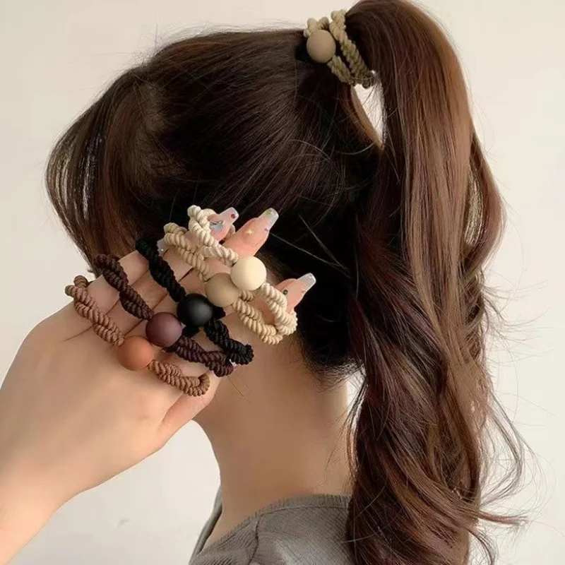 

2pcs/Matte Ball Braided Hair Rope For Women Tied Hair Rubber Band For Women Simple High Ponytail Hair Rope For Women