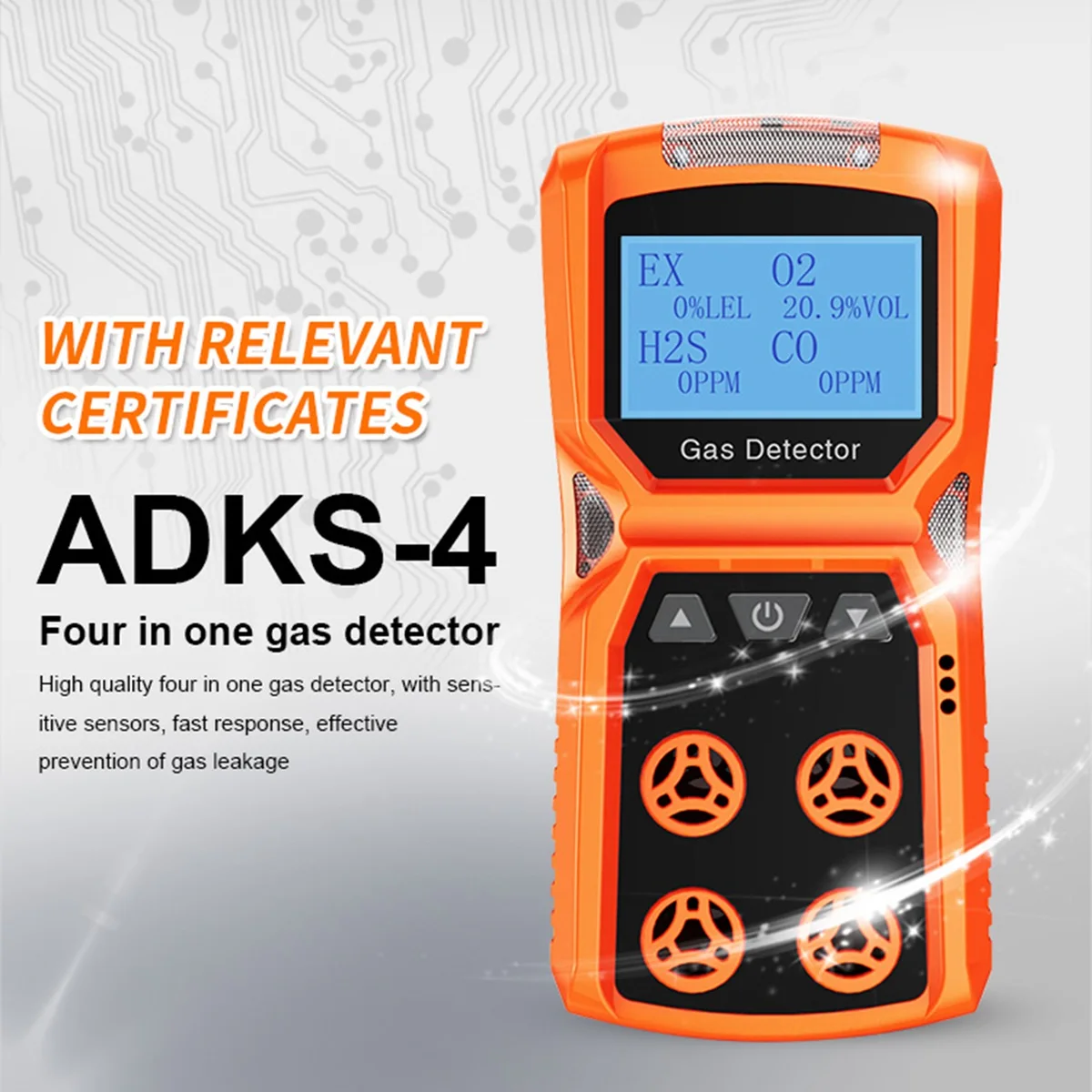 Multi Gas Detector Gas Meter O2 H2S CO LEL 4 in 1 Oxygen Hydrogen Sulfide Carbon Monoxide Combustible Gas Leak Detector