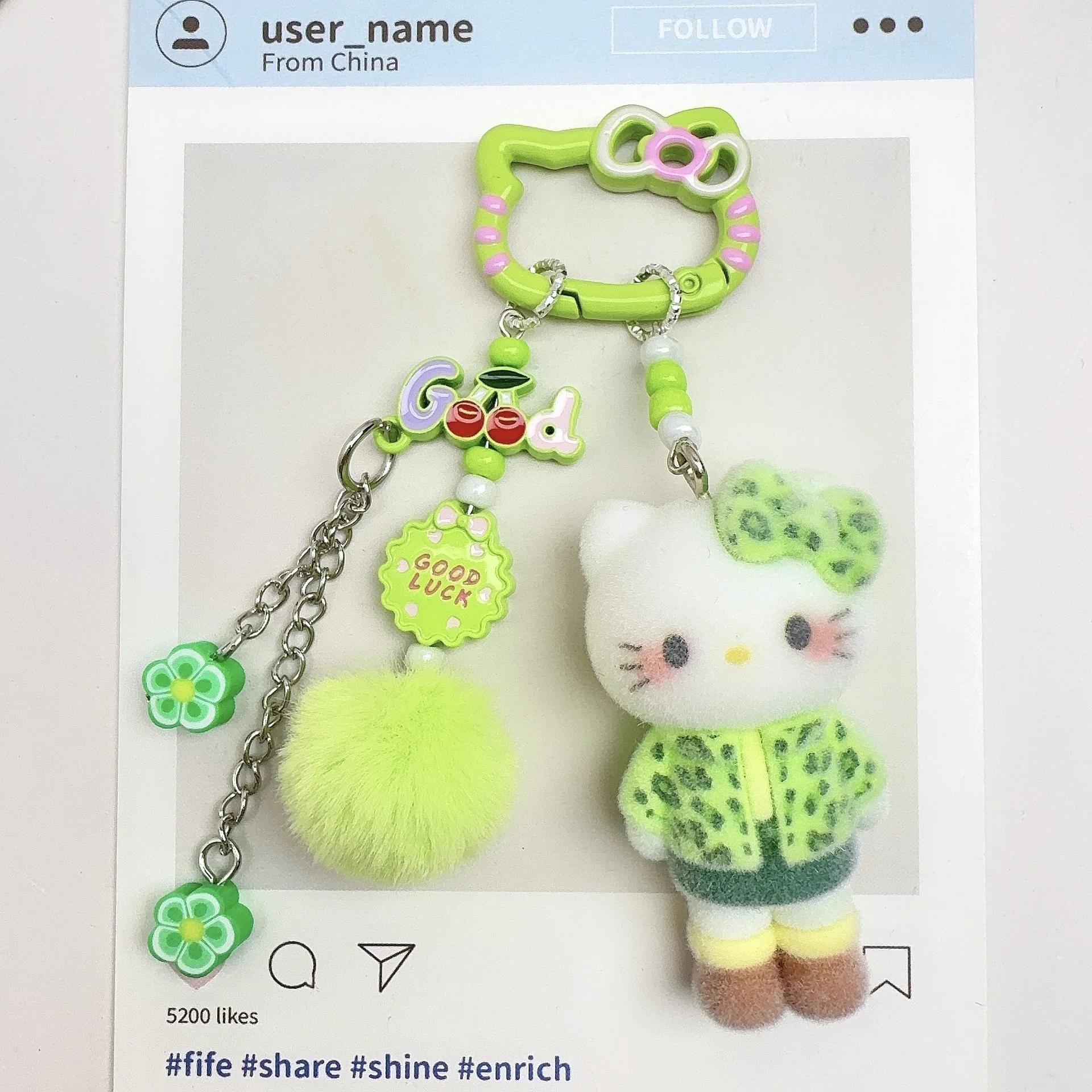 لطيف ل مرحبا كيتي المفاتيح لعبة من الكارتون متعة الملونة دمية على ظهره قلادة سيارة الديكور سلسلة معلقة هدية عيد الميلاد #2