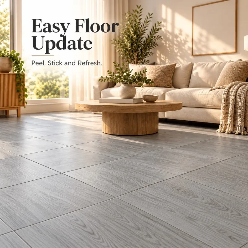 10PCS 30X30CM PVC Self Adhesive Wood Grain Floor Tiles Peel and Stick Square Tile Stickers for Floor Wall Furniture Decor