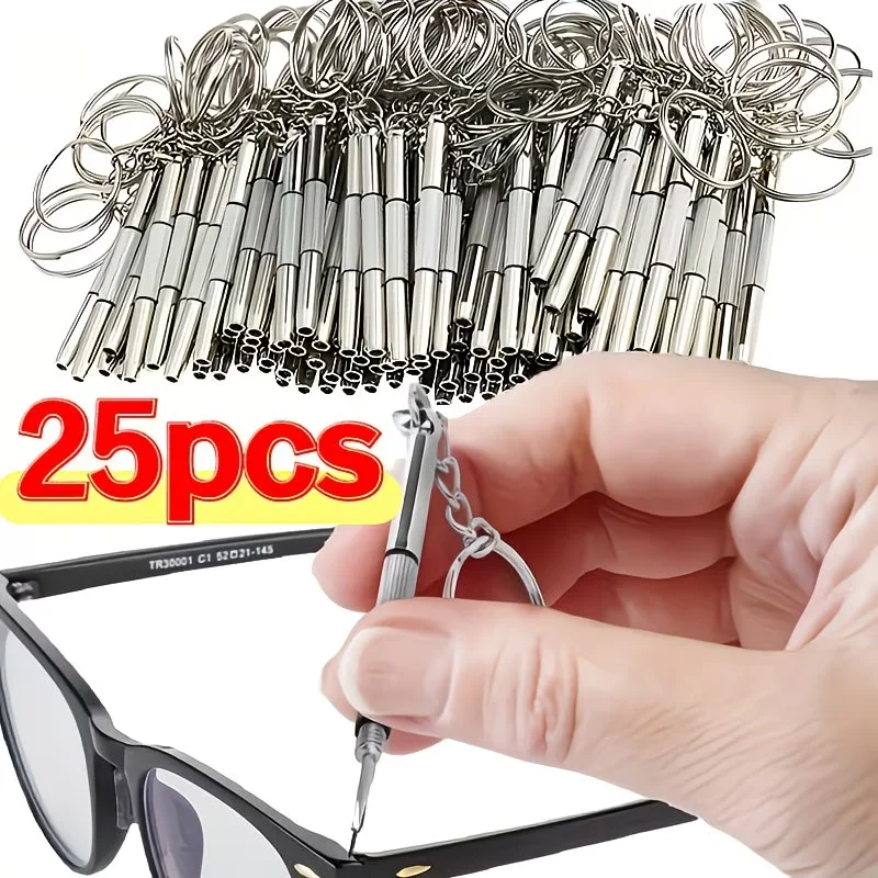 Steel Glasses Screwdriver Eyeglass Screwdriver Watch Repair Kt with Keychain Portable Hand Tools Precision Screwdriver Tools