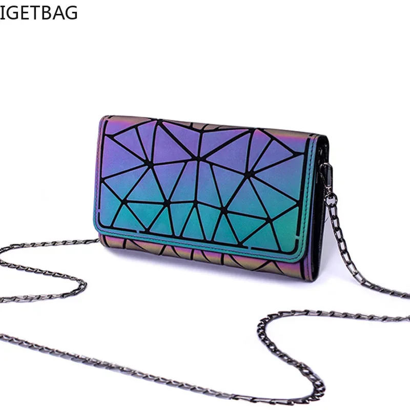 

Luminous Bag brand Women Geometric evening Clutch bags chain Crossbody shoulder bag Luxury handbag for women 2020 bolsa feminina