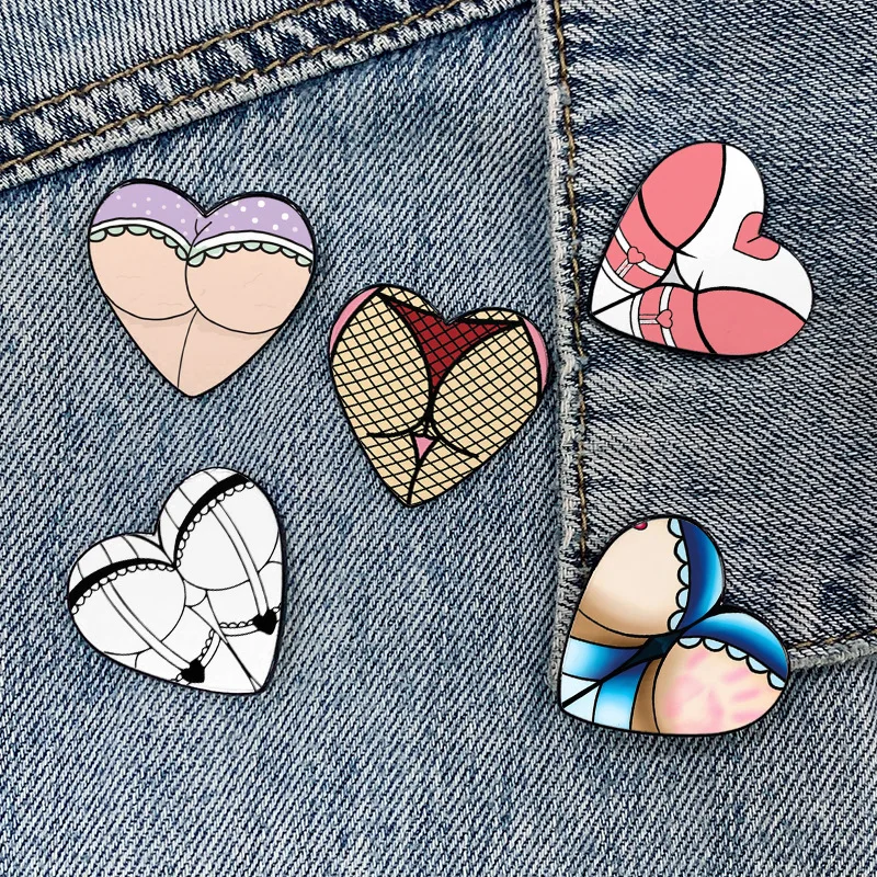 Cartoon buttocks, love brooch, AliExpress Amazon cross-border new product badge