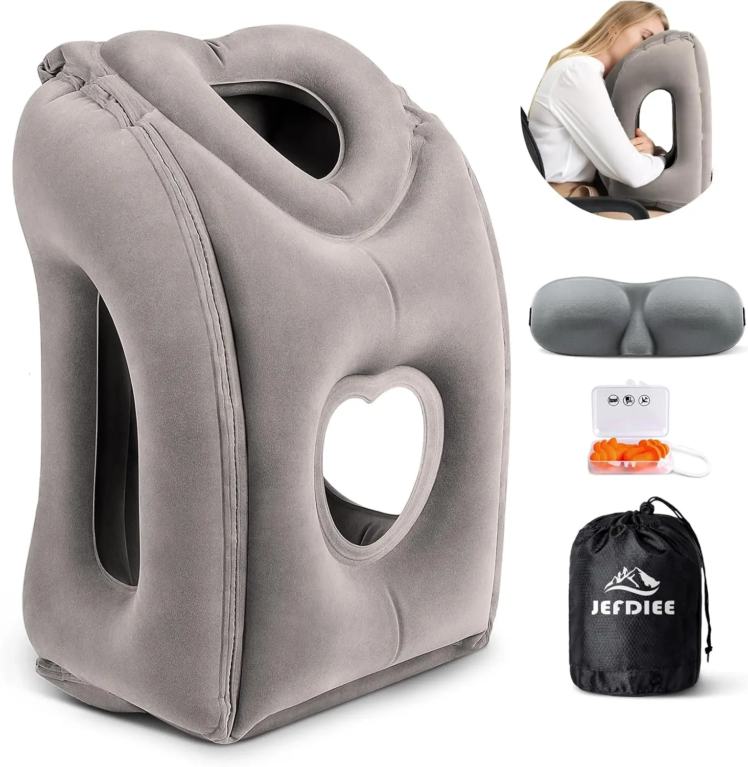 

Inflatable Travel Pillow, Airplane Ne Pillow Comfortably Supports Head And Chin For Airplanes, Trains, Cars Office Napping On