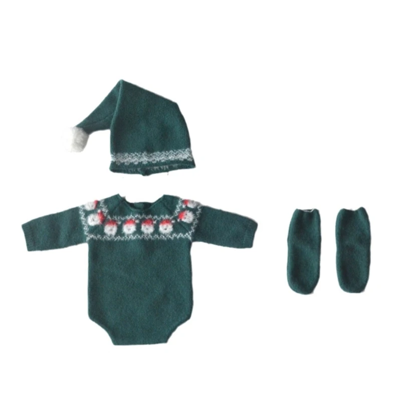 Leuke pasgeboren baby gebreide fotokleding jongens meisjes fotografiekleding babyromper D5QA