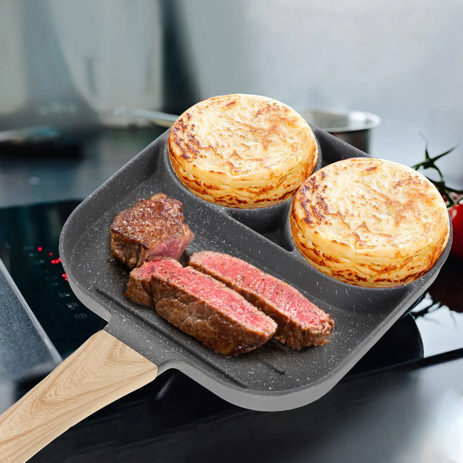 

1Pcs Non-Stick Egg Omelet Pan Premium Material Even Heat Distribution Lightweight Kitchen Helper Omelette Pan