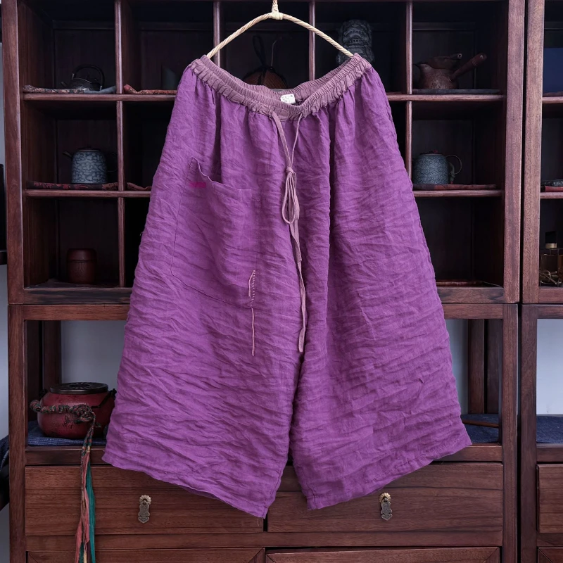 Women Wide Leg Pants Drawstring Patchwork Oversize Trousers Female Causal Streetwear 2025 Fashion Calf-length Pants Harajuku
