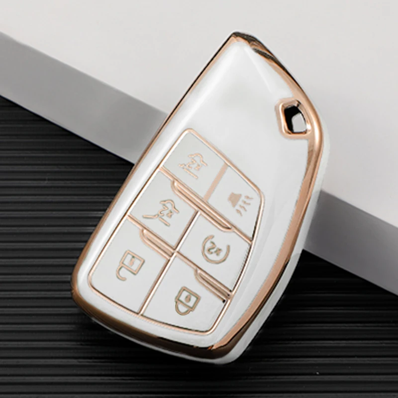 For GMC Yukon 5/6 Button Car Key Cover Case Shell For Chevrolet Tahoe Suburban For Buick ENVISION S Plus Avenir 2020 2021 2022