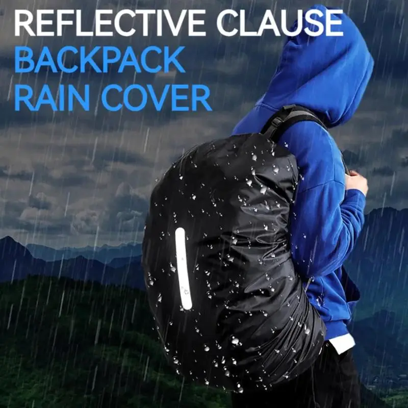Reflective Waterproof Backpack Cover 15-65L Adjustable Durable Rain Protector for Hiking Camping Cycling Trekking Outdoor Sport