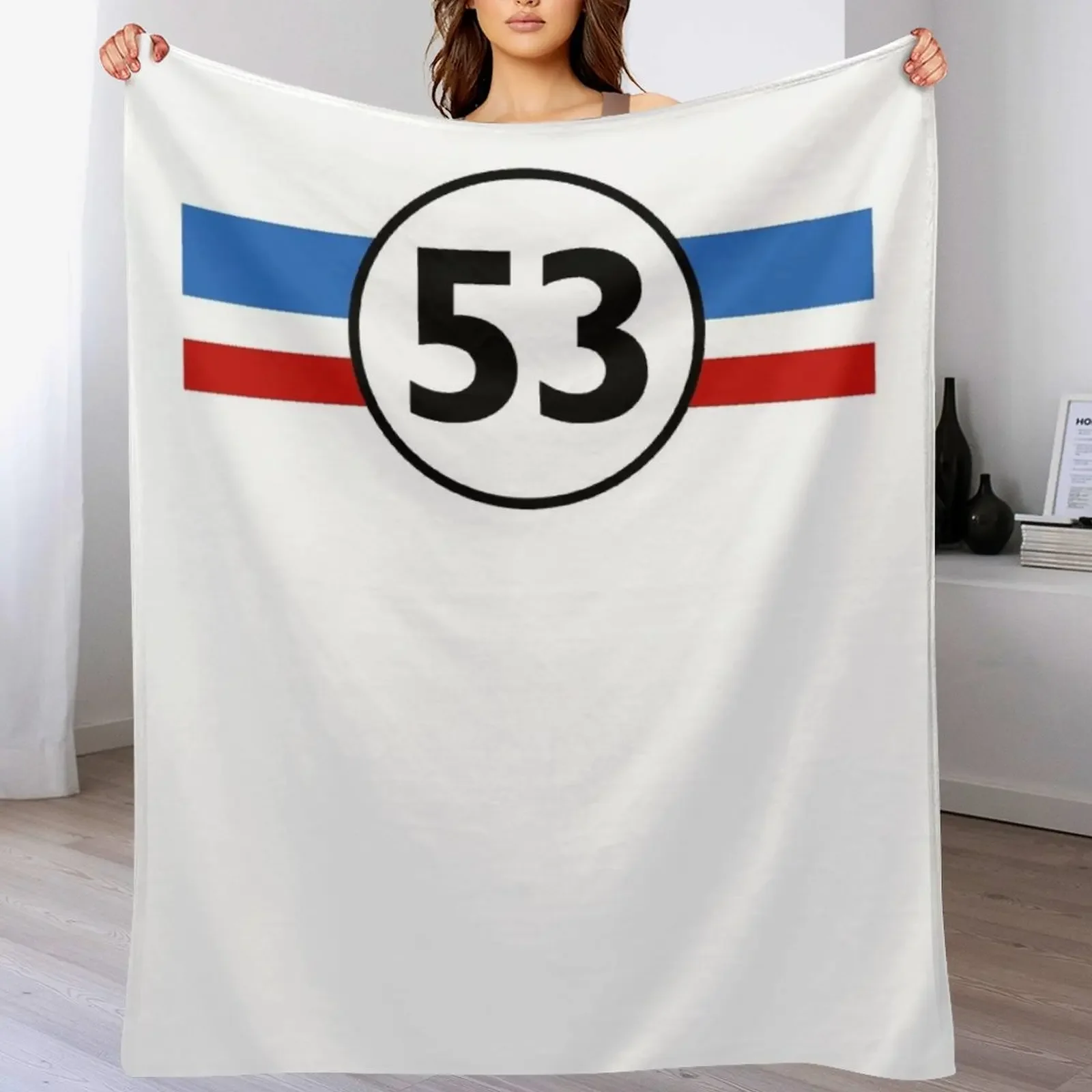 

Herbie 53 Racing Car 1963s Circle Logo Throw Blanket Luxury Bed Fashionable Flannel Tourist Blankets