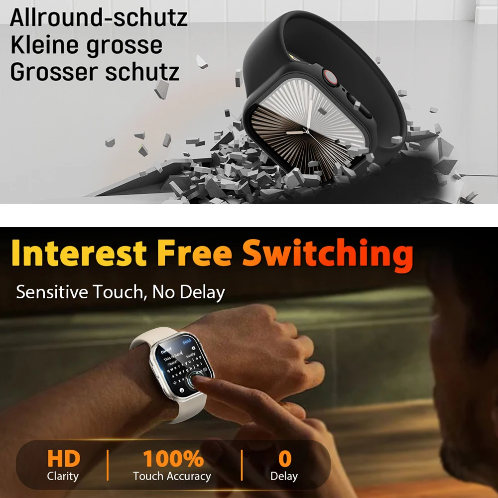 애플 워치 시리즈 10/11 42mm 46mm용 강화유리 PC 케이스 커버 액세서리 스크린 보호 필름 iWatch 11용 워치 케이스
