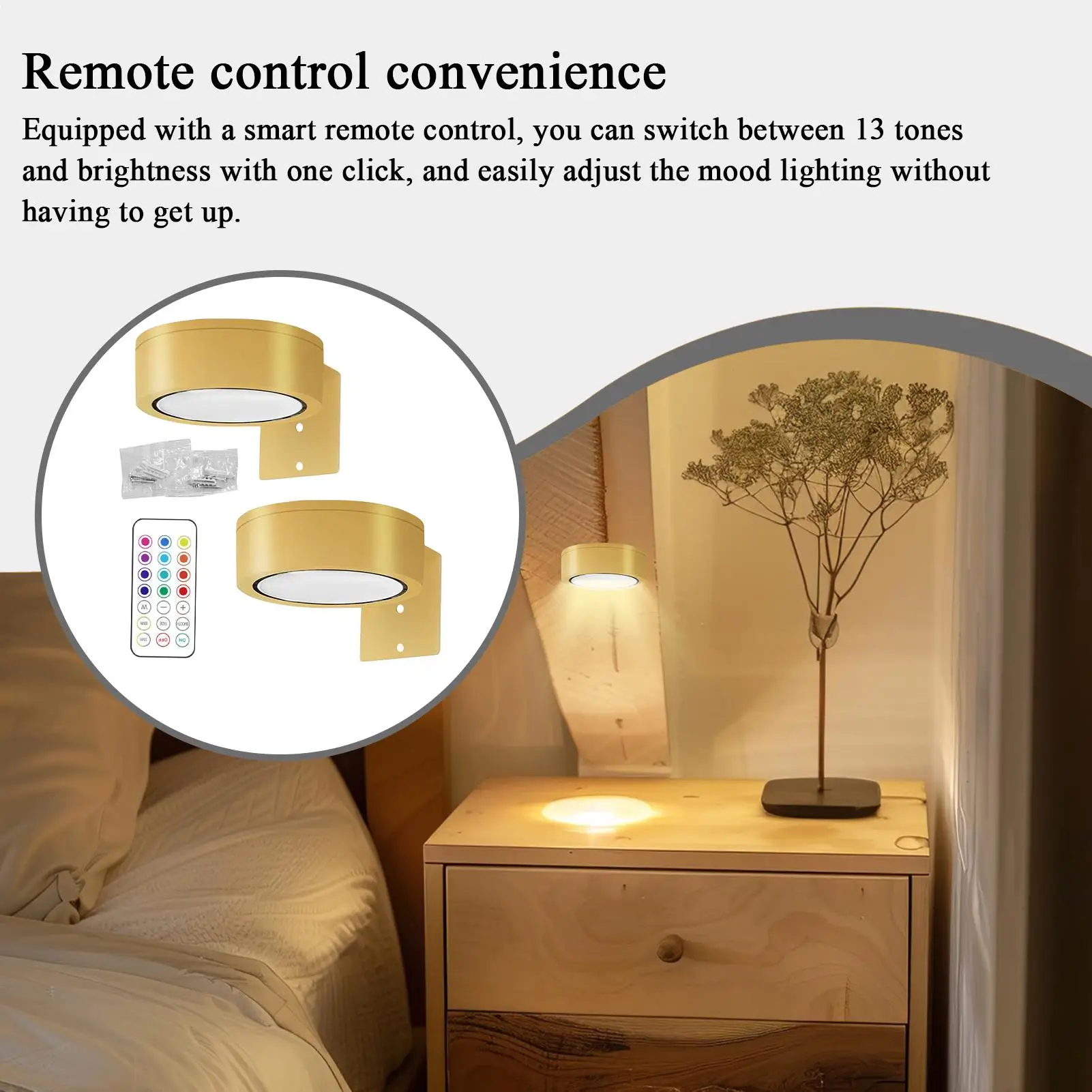 

LED Magnetic Wall Sconce Lights Wall Mounted Lamp with Remote Control 13-Color RGB Painting Art Display Light