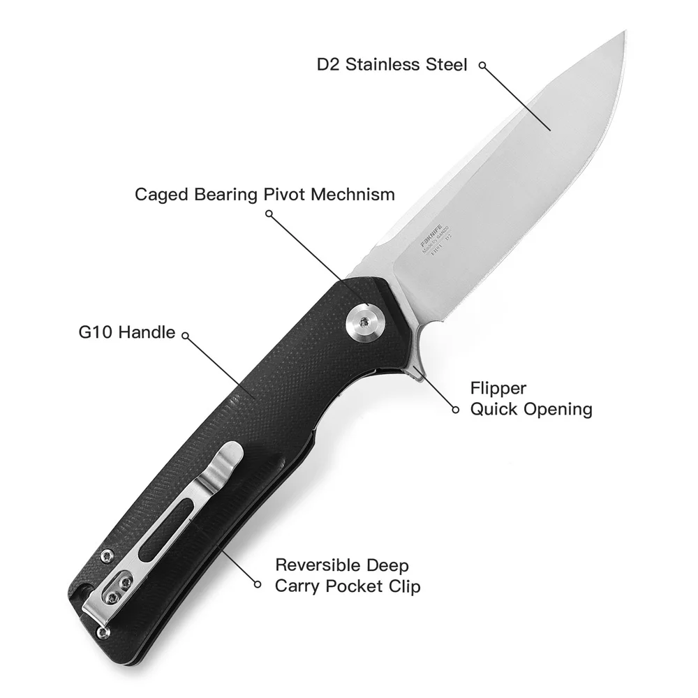 FH91 Firebird GANZO FBKNIFE 60HRC D2 Blade G10 Handle Folding Knife Camping Knife Pocket Folding Knife Outdoor EDC Tool - view 3