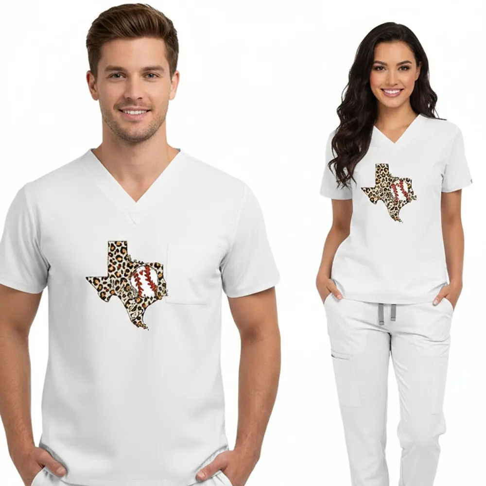 Gommages unisexes polyvalents à séchage rapide : robe chirurgicale à impression personnalisée |   Uniforme professionnel pour hôpital dentaire pour animaux de compagnie et clinique esthétique