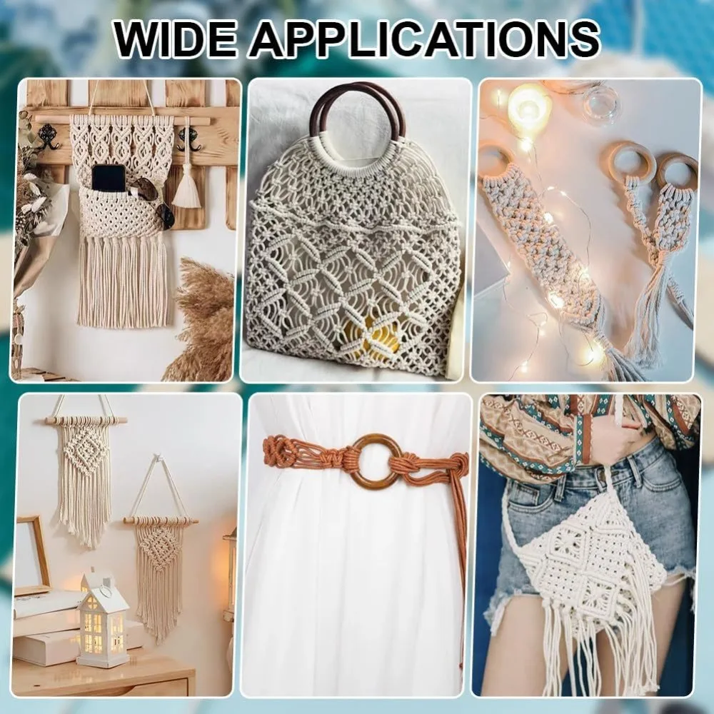 6 Pcs Wooden Macrame Spacer Tool 1-5cm Weaving Ruler Fringe Lace Fiber Positioning Guide for Macrame Wall Hanging DIY Craft view 5