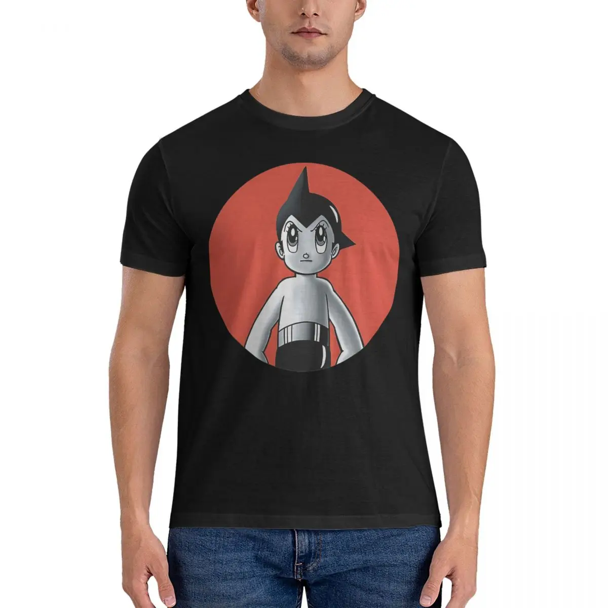 Cycle T-Shirts Men Astro Boy Creative 100% Cotton Tee Shirt Round Neck Short Sleeve T Shirt Adult Tops