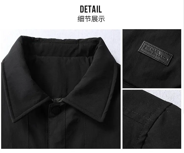 Lässige Herren Oversize Warme Einreihige Daunenjacke Winter Locker Sitzender Puffer-Mantel Winddichte Gepolsterte Oberbekleidung Parka – Detail 3