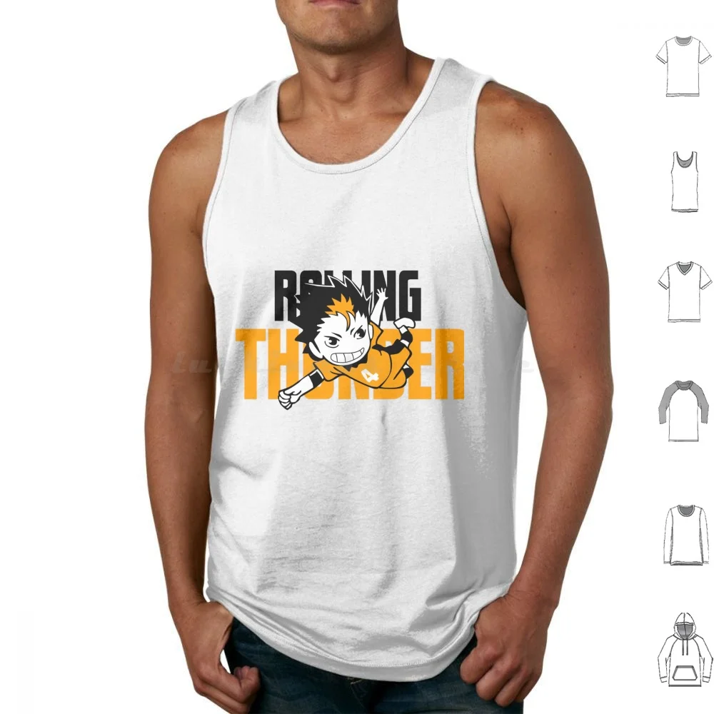 Rolling Thunder Nishinoya! Tank Tops Vest Sleeveless Nishinoya Rolling Thunder Yuu Karasuno Gaurdian