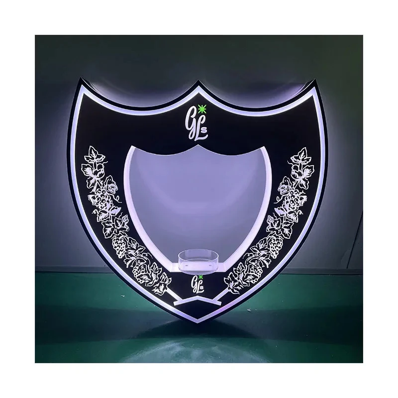 

Champagne King LED Acrylic Shield Eco-Friendly Custom Logo Plug Lithium Battery Powered Handheld Display Stand for Bar KTV