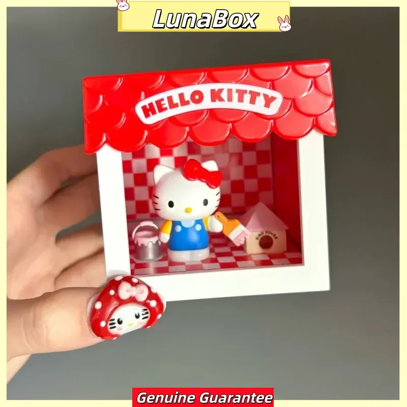 

Original Sanrio Hello Kitty Fun House Miniature Series Blind Box Cute Kawaii Figure Collectible Home Decor Girl Birthday Gift