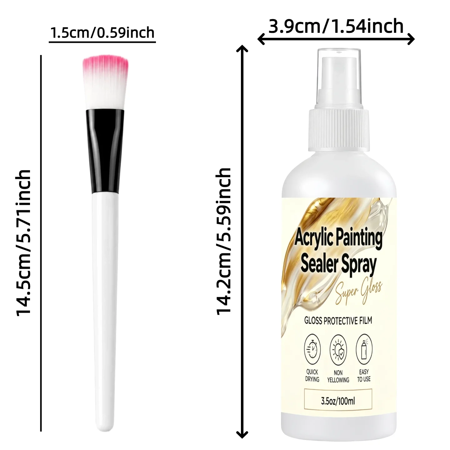High Gloss Acrylic Paint Sealer Spray, Christmas Holiday Artwork, Waterproof Clear Coating For Gouache Walls Tables Furniture