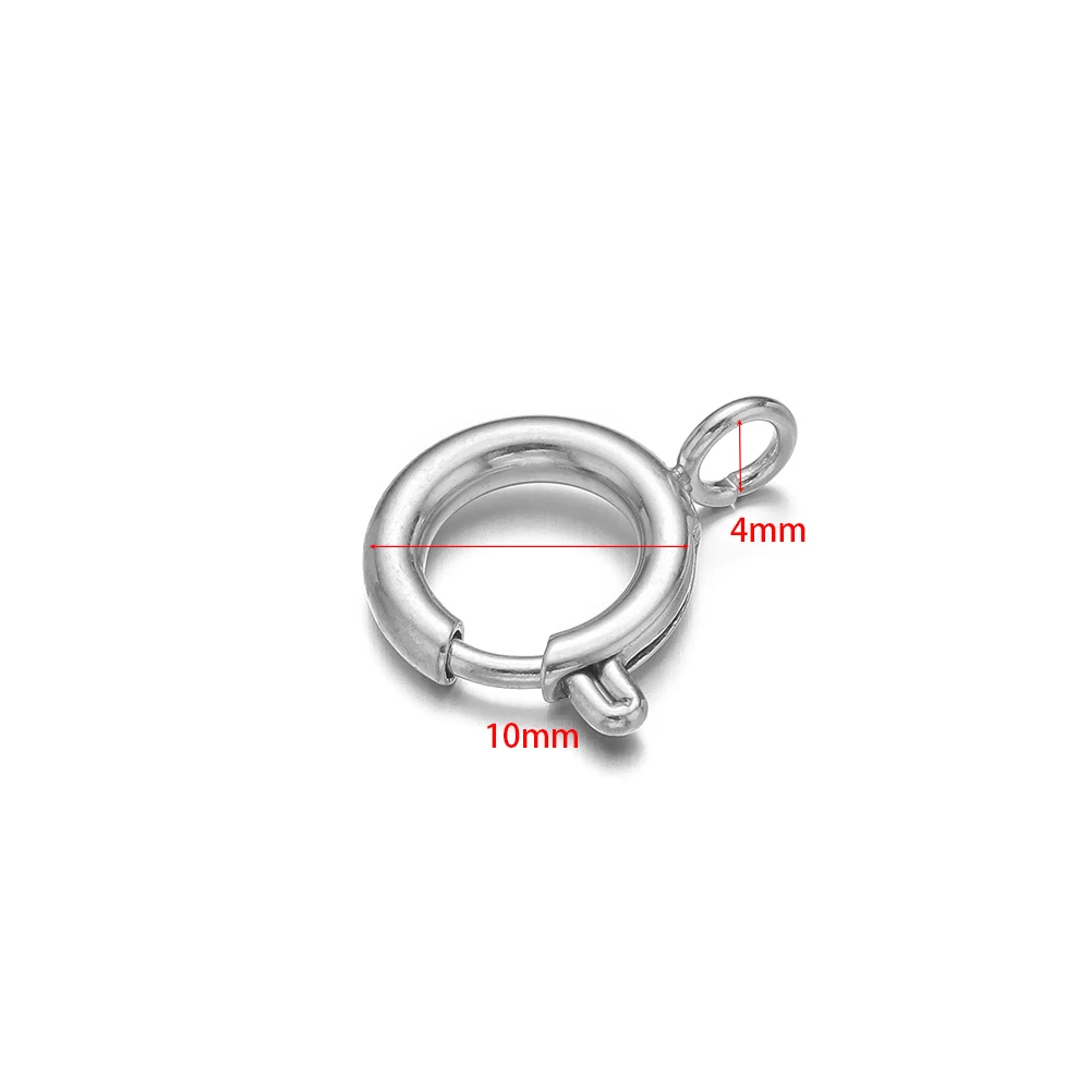 10 Stück 18 Karat Gold Edelstahl Runde Klaue Federhaken Schnalle Karabinerverschluss für DIY Armband Halskette Schmuckherstellung Großhandel