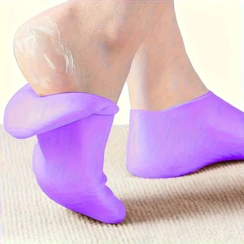 1 par de calcetines hidratantes de silicona para pies secos y agrietados calcetines para el cuidado de los pies calcetines para pedicura Spa calcetines de Gel hidratante para masaje