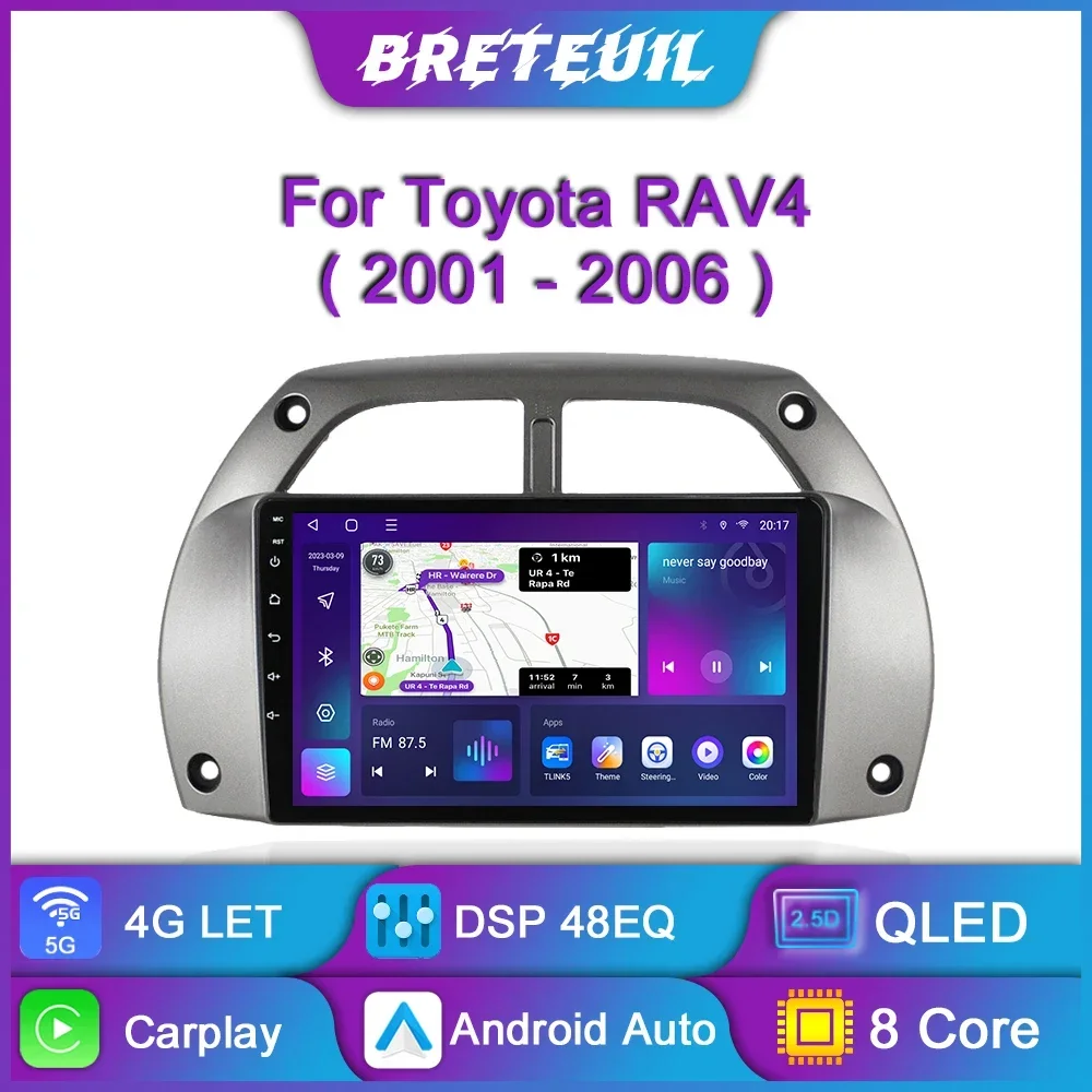 For Toyota RAV4 Rav 4 2001 - 2006 Android Car Radio Multimedia Player Carplay QLED Touch Screen Auto Stereo Intelligent System