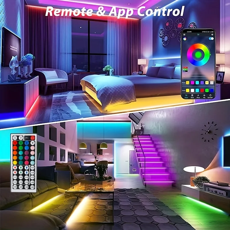 15 متر Led قطاع أضواء RGB APP 44 مفاتيح الموسيقى مزامنة التحكم عن بعد USB 5 فولت شريط مرن الشريط لغرفة الديكور إضاءة خلفية للتلفاز ديود