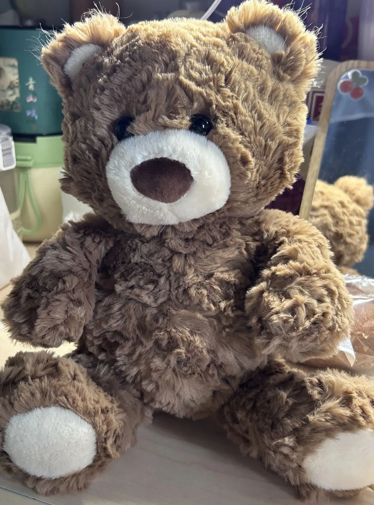 Echte Miniso Gifford Bär sitzende Puppe, mädchenhaftes Herzbär-Plüschtier, supersüßes Geschenk für Freunde, Lieblings-Geburtstagsgeschenk