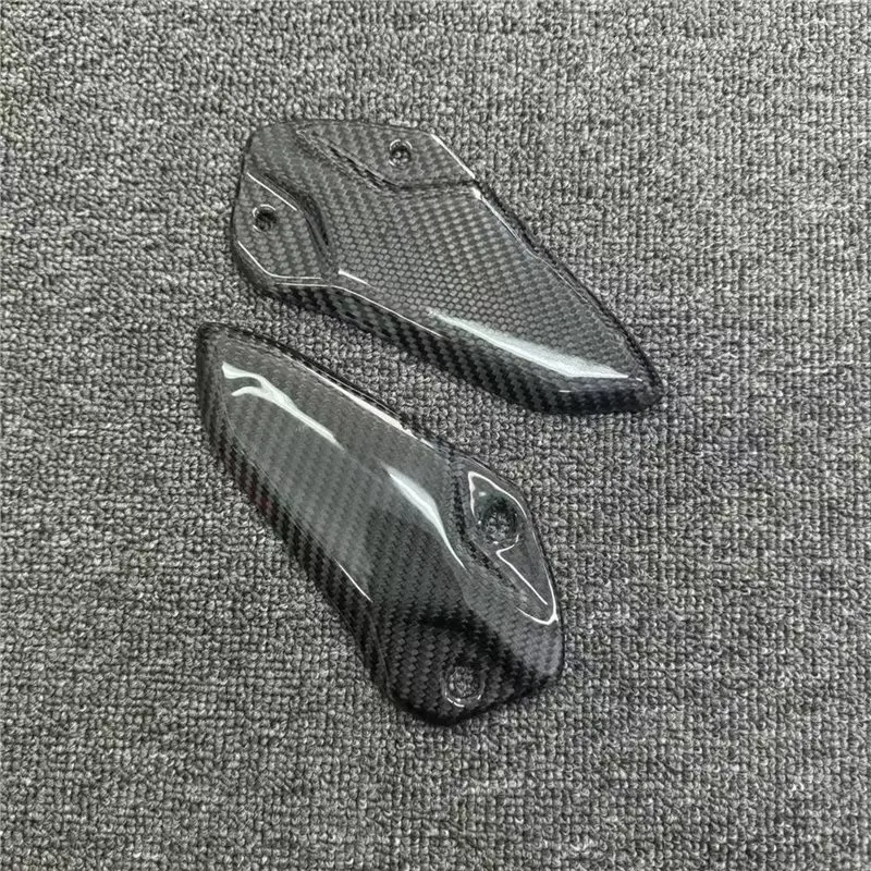 A54K-Carbon Fiber Foot Pedal Heel Guard Plates 3K For Kawasaki Ninja ZX-4R ZX-4RR ZX4R 2023-2024 ZX-25R 2020-2024 Motorcycles