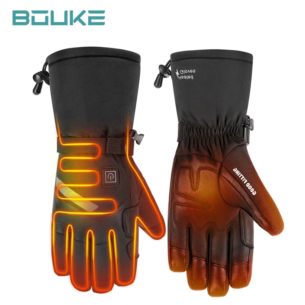 

Winter Gloves For Men Skiing Moto Motorcycle Gloves Snowboard Women Touchscreen USB Heated Gloves Camping Water-resistant Hiking