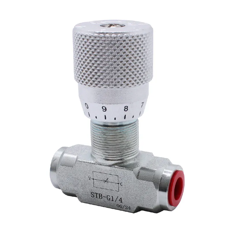 Two-way Throttle Valve STB-G1/4 G3/8 Hydraulic Valve Hydraulic Cylinder Speed Flow Regulating Valve