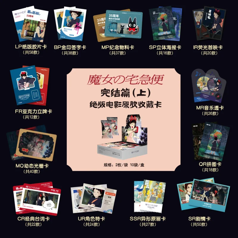 Hayao Miyazaki Card Kiki's Delivery Service Cat's Return of Favor Anime Card 10 packs