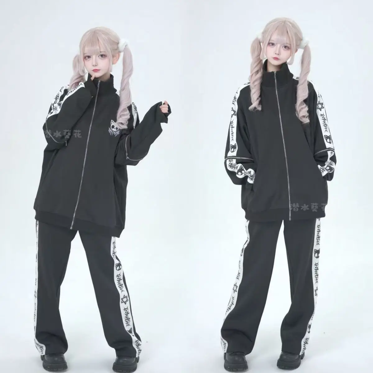 Streetwear Fashion Women Jackets Skull Print Harajuku Coats Y2k Tops 2026 Ropa Mujer Casual Stand Neck Zipper Print Outerwear