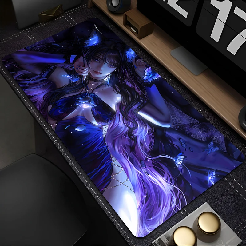 

1PC Mouse Pads PC Anime Girl Desk Mat Gaming Keyboard Pad with Stitched Edges and Non-Slip Rubber Base Kawaii Extended Mousepad