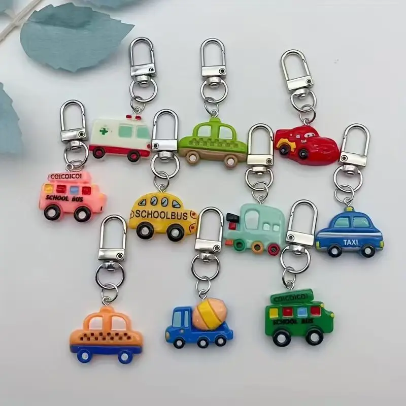 10pcs resin cartoon car keychain, suitable for luggage and mobile phone accessories, is the best choice for gifts view 4