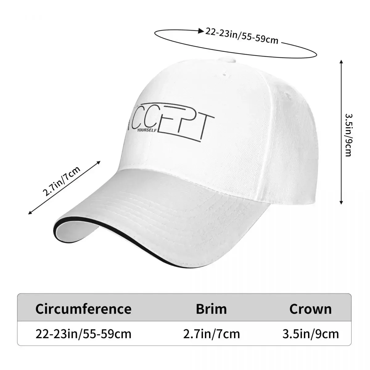 Accept Cap Fashion Casual Baseball Caps Adjustable Hat Hip Hop Summer Unisex Baseball Hats Polychromatic Customizable