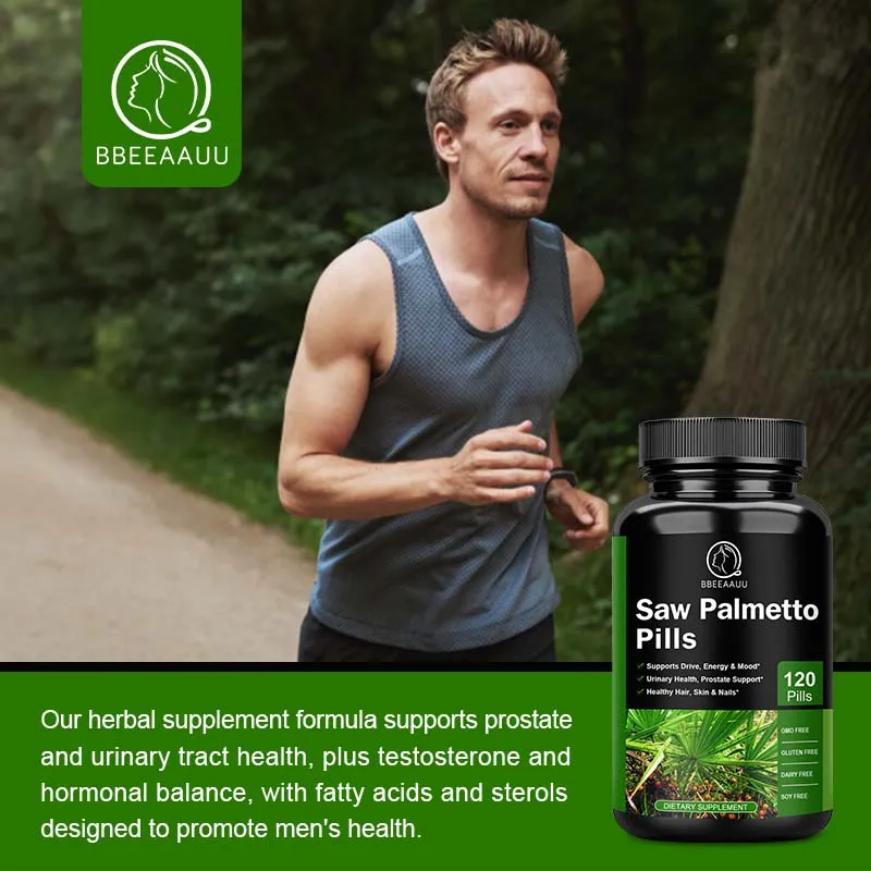 BBEEAAUU Saw Palm Capsule for Men Health Urinary and Prostate Health Active Male Health Supplement