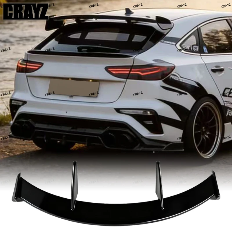 

Для KIA K3 GT Хэтчбек 2019-2025: Аксессуары для автомобиля — спойлер на крышку багажника/задний спойлер на крышу в стиле GT, глянцевый черный, под карбон, из АБС-пластика