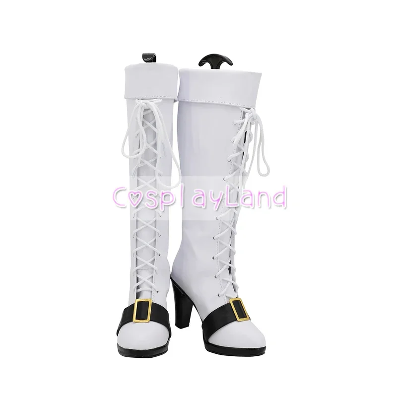 Arknights Nightin Cosplay Boots Shoes White Women High Heel Shoes Costume Customized Accessories Halloween Party Shoes