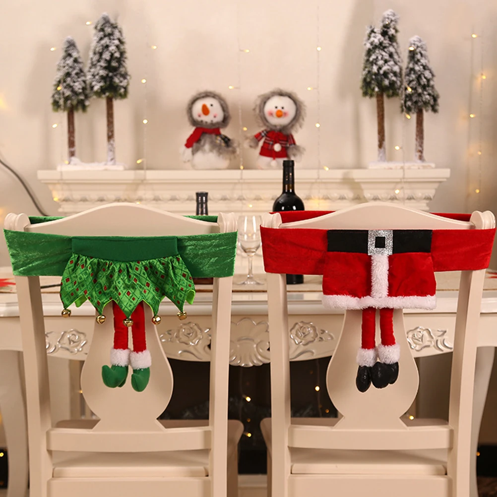 

Christmas Chair Cover Festive Back Material Holiday Decor Dining Room Living Room Hotels Restaurants Party