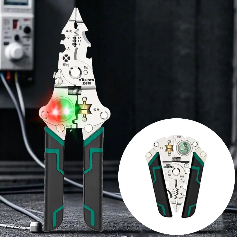 طوي كهربائي تجريد كماشة القاطع قطع وكماشة كهربائي تجريد في العقص 1 سلك 4 كماشة أدوات O1V2