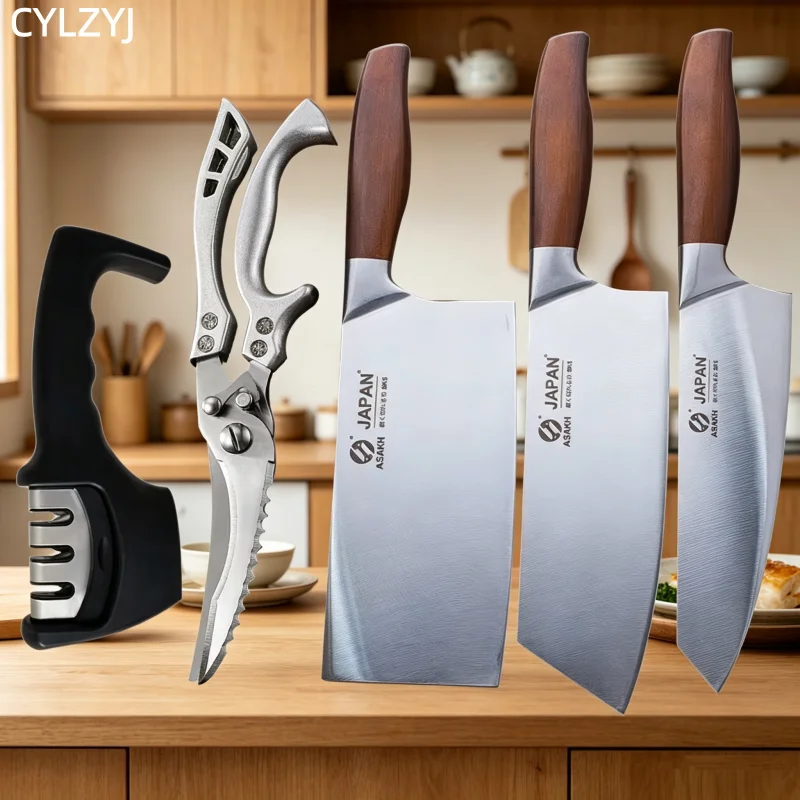 

Professional Japanese Kitchen Knives Set Stainless Steel Fish Fillet Meat Cleaver Chef Knife Slicing Santoku Knife Cooking Tools