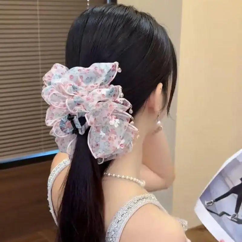 

Fashion Lace Floral Hair Clip For Women Large Shark Clip Temperament Hair Claw Headwear Versatile Hair Accessories Gifts