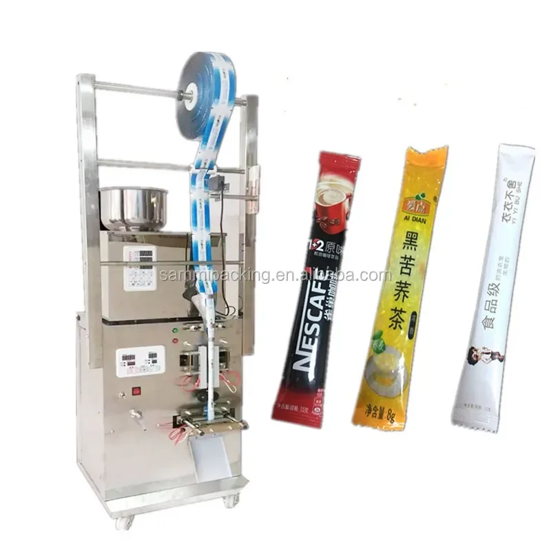 Automatic vertical granule sachet pouch filling and packing machine