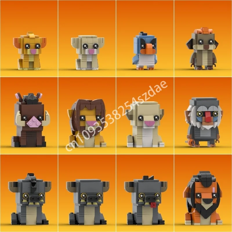 

1462pcs MOC The Lion King Brickheadz Collection Model Building Blocks Construction Christmas Gift Assemble DIY Toy Idea Birthday