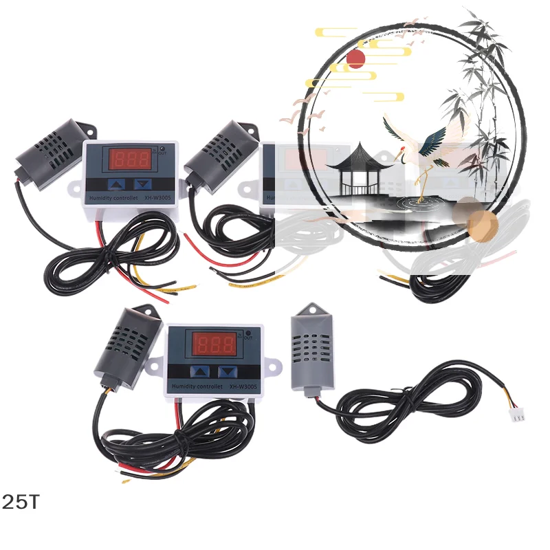 XH-W3005 Digital Humidity Controller 12V 24V 220V Humidistat Hygrometer Humidity Control Switch Regulator + Humidity Sensor